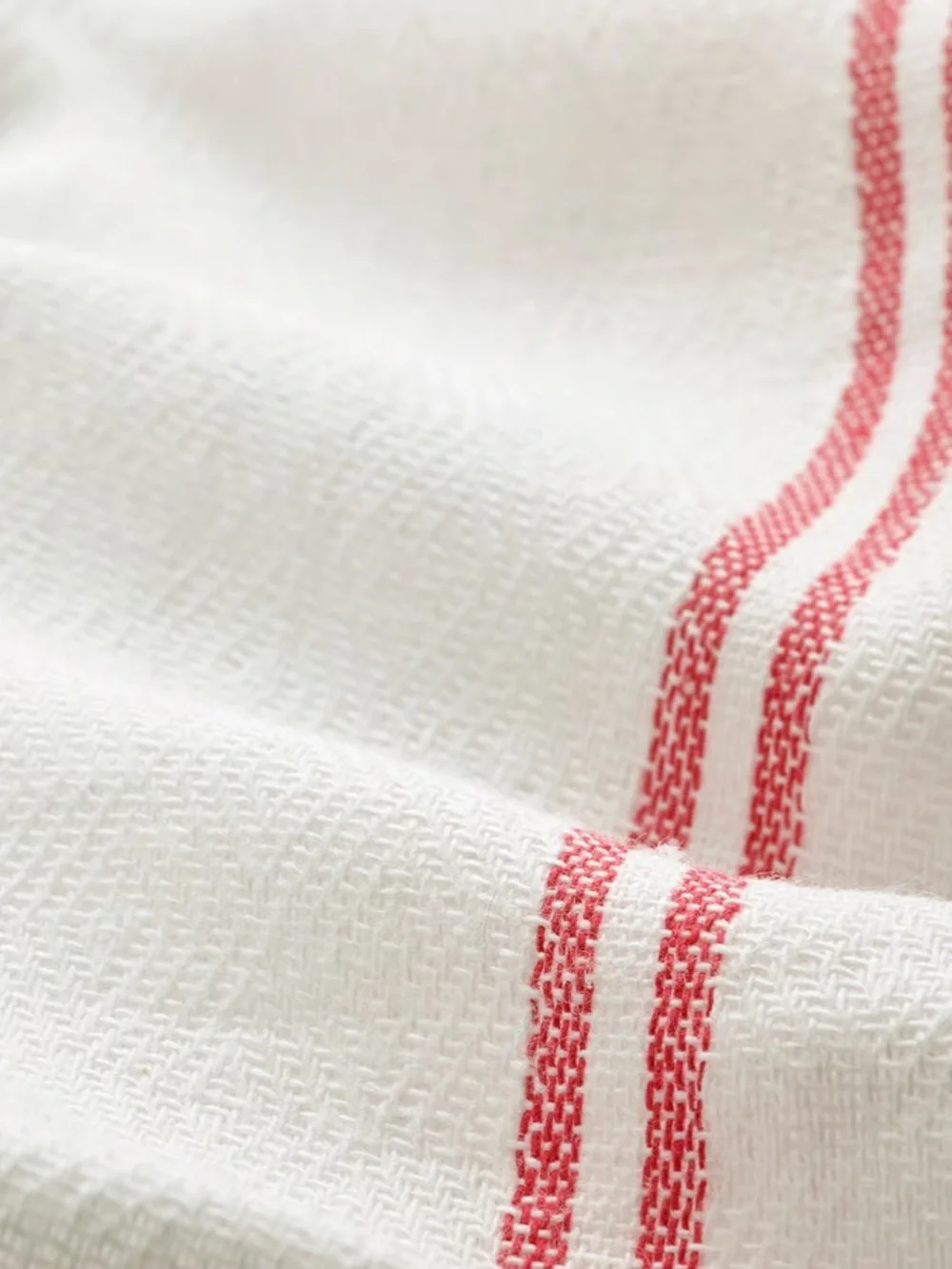 HILDEGUN Cotton Dish Towels with Red Stripe